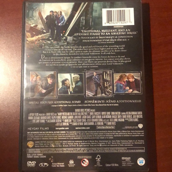 Harry Potter and the deadly Hollows Part 2 DVD - Picture 2 of 2